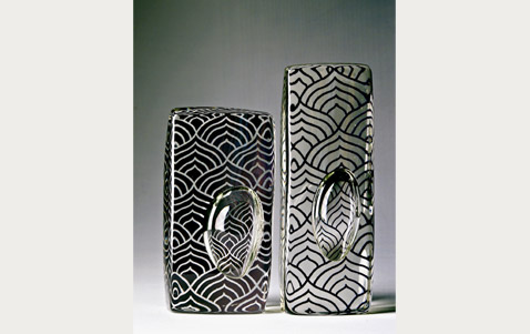 Abstract glass artwork