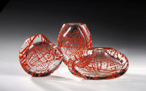 Abstract glass artwork